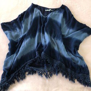 Maurices Blue Tie-Dye Poncho Top - Large